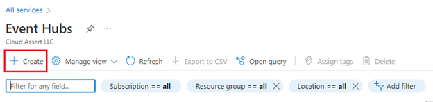 How to create Azure Event Hub using Azure Portal