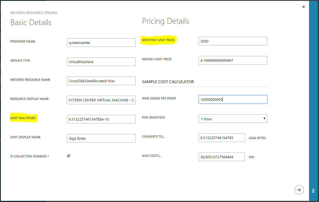 Edit Pricing Details