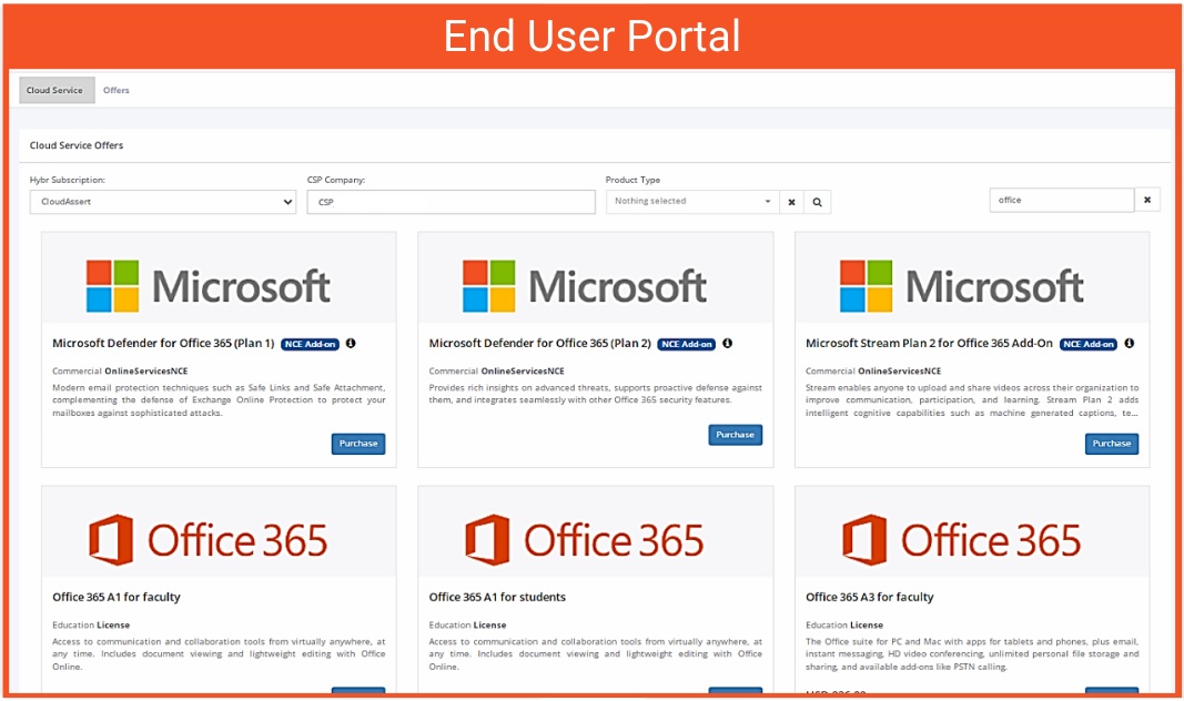 Microsoft CSP Billing & Subscription Management Platform Cloud Assert